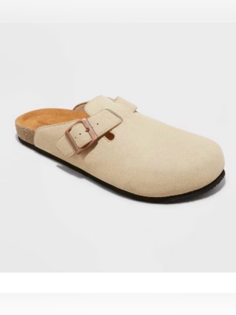 Goodfellow Unisex Beige Faux Suede Buckle Slip-on Clogs SZ Men 7 / Women 8.5